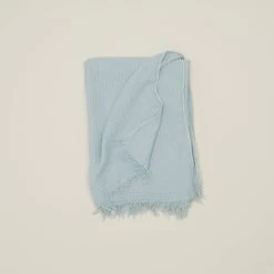 Simple Linen Throw - Sky