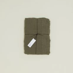 Simple Linen Flat Sheet - Olive