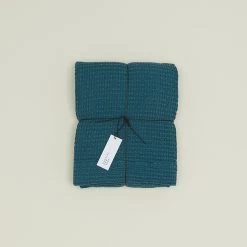 Simple Waffle Shower Curtain - Peacock