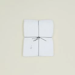 Simple Waffle Shower Curtain - White