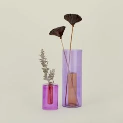 Reversible Glass Vase - Lilac/Peach