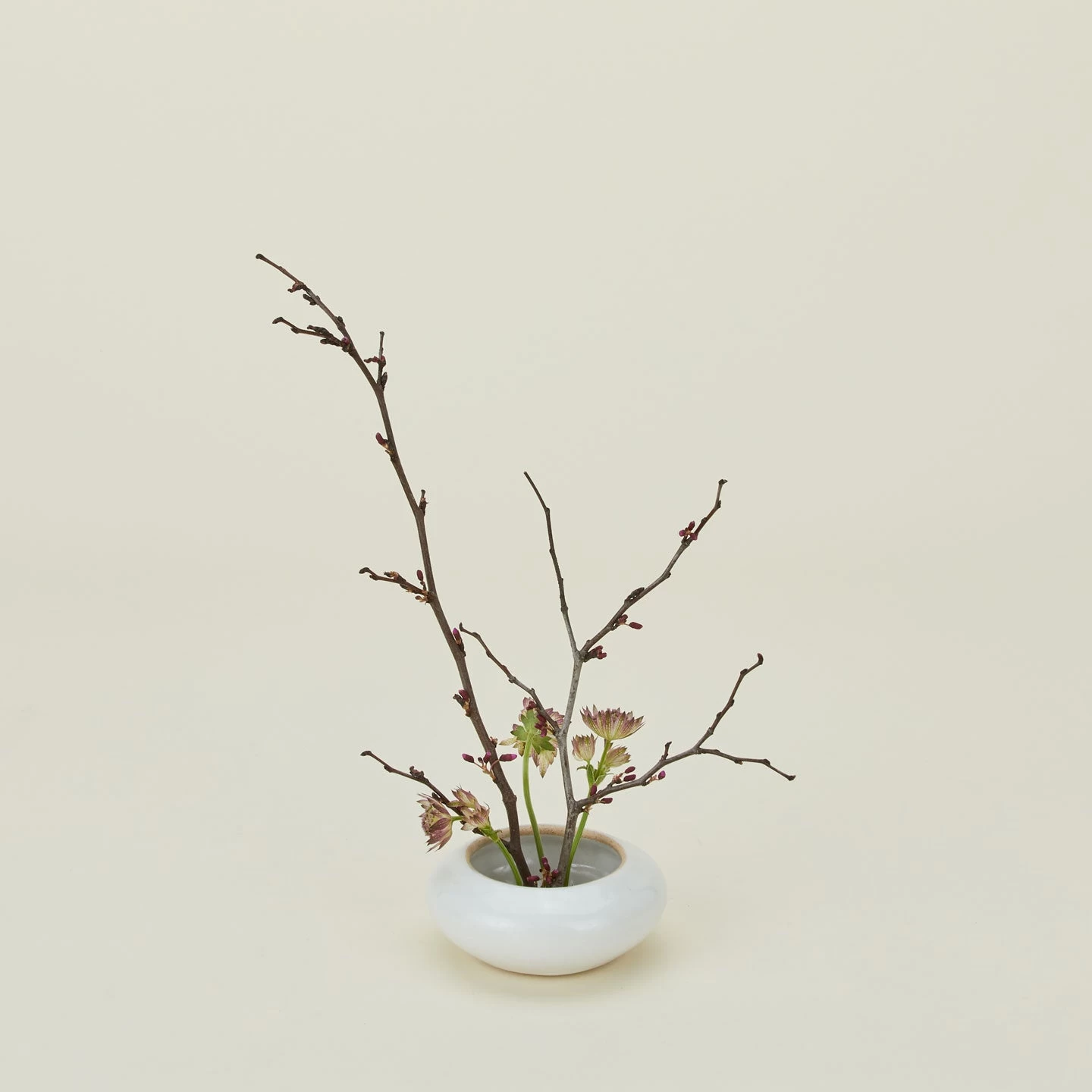 Stoneware Ikebana Vase - White - Image 3