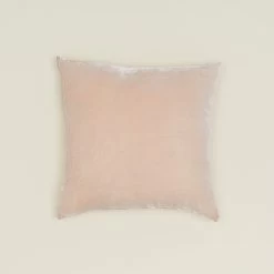 Reversible Velvet + Linen Pillow - Blush