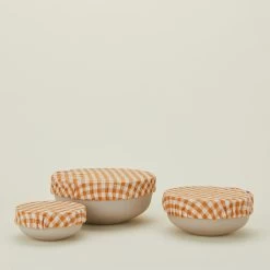 Linen Bowl Cover, Set Of 3 - Orange
