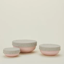 Linen Bowl Cover, Set Of 3 - Natural