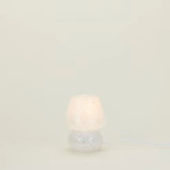 Glass Mini Mushroom Lamp - Confetti White