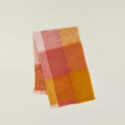 Plaid Mohair Throw - Warm Exploded Plaid