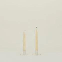 Essential Metal Candle Holders, Set Of 2 - Ivory