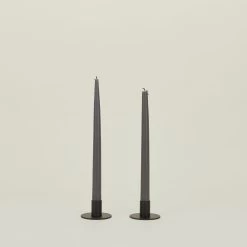 Essential Metal Candle Holders, Set Of 2 - Black