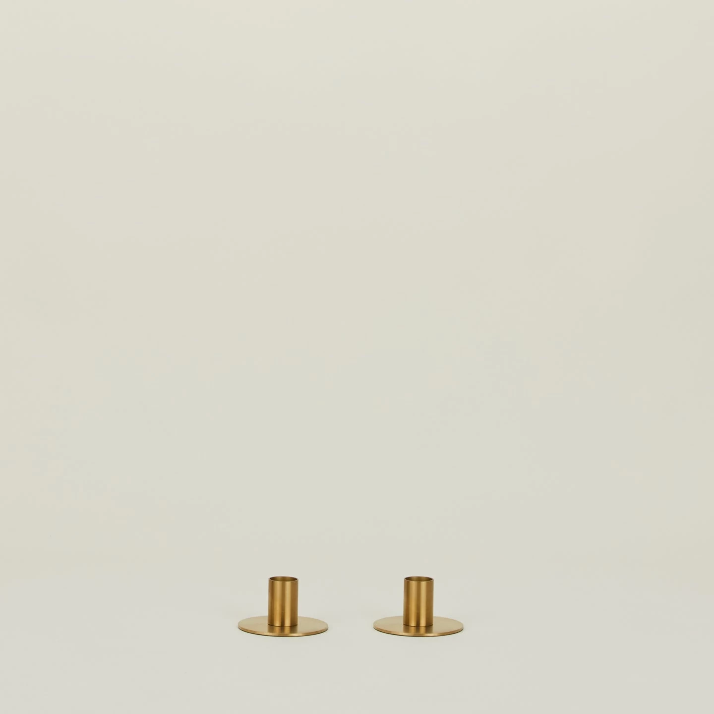 Essential Metal Candle Holders, Set Of 2 - Brass - Image 2