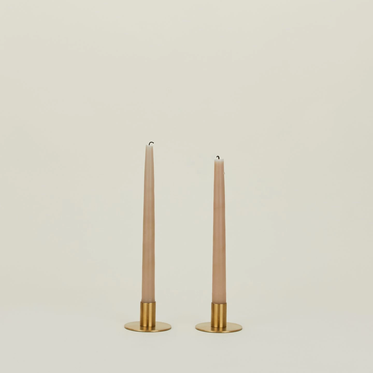 Essential Metal Candle Holders, Set Of 2 - Brass