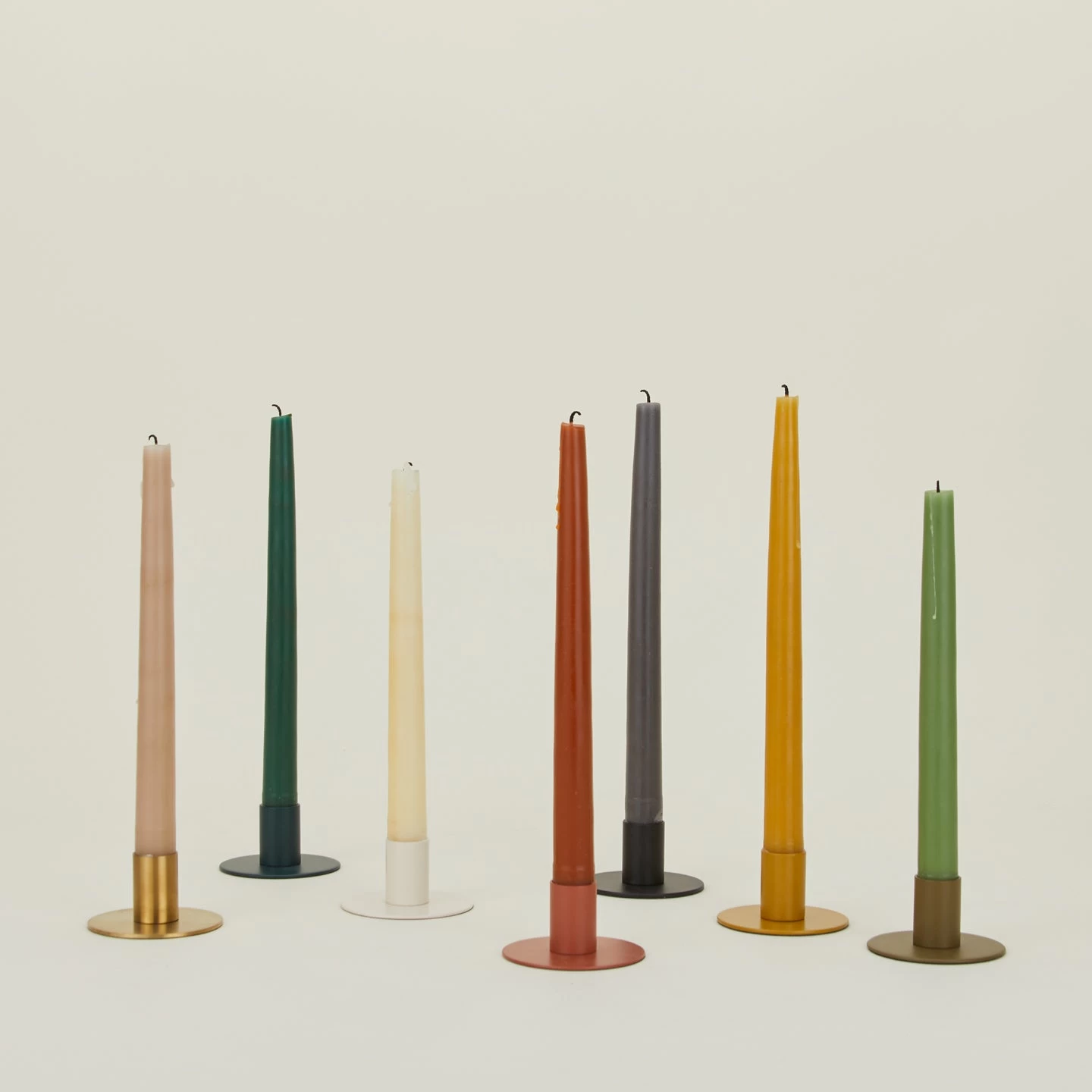 Essential Metal Candle Holders, Set Of 2 - Olive - Image 5