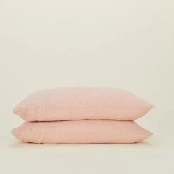 Simple Linen Pillowcases, Set Of 2 - Blush