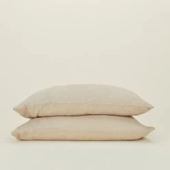 Simple Linen Pillowcases, Set Of 2 - Flax