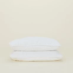 Simple Linen Quilted Shams, Set Of 2 - White