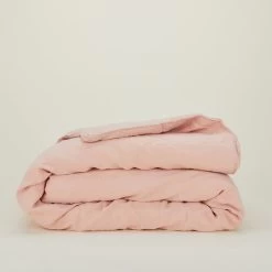 Simple Linen Duvet - Blush