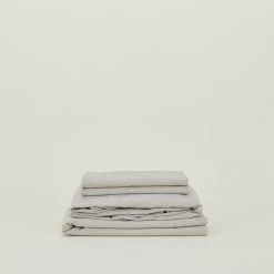 Essential Percale Sheet Set - Light Grey