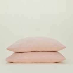 Essential Percale Pillowcases, Set Of 2 - Blush