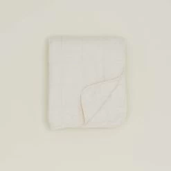 Simple Linen Quilted Throw - Ivory