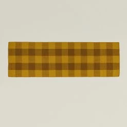 Simple Plaid Runner - Mustard/Bronze
