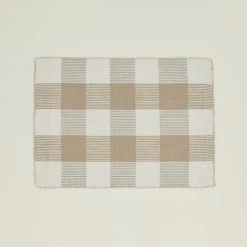 Simple Plaid Rug - Ivory/Flax