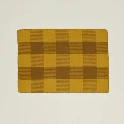 Simple Plaid Rug - Mustard/Bronze