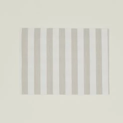 Essential Striped Placemat, Set Of 4 - Ivory/Flax