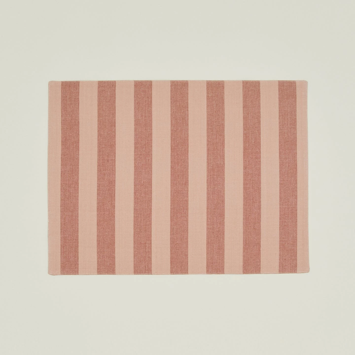 Essential Striped Placemat, Set Of 4 - Blush/Terracotta