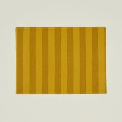 Essential Striped Placemat, Set Of 4 - Mustard/Bronze