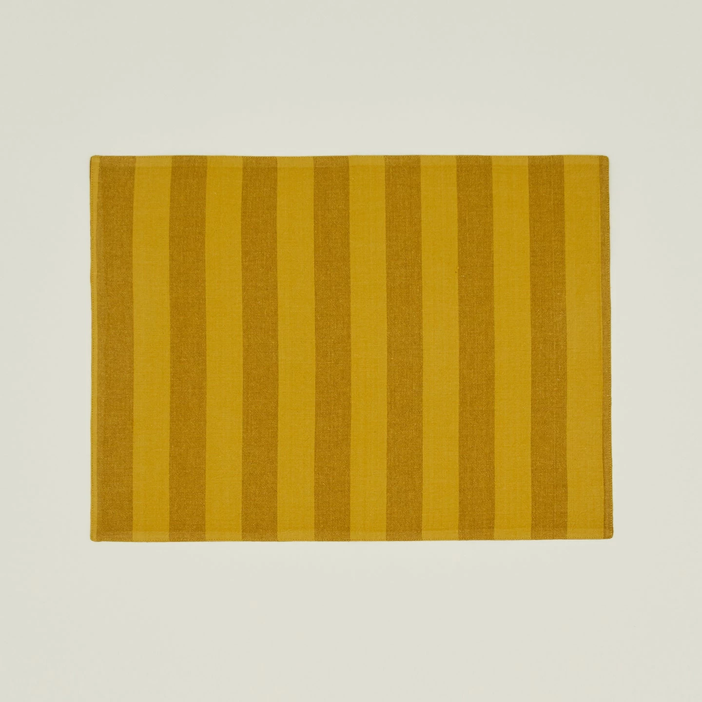 Essential Striped Placemat, Set Of 4 - Mustard/Bronze