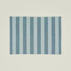 Essential Striped Placemat, Set Of 4 - Sky/Peacock
