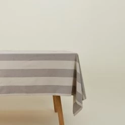 Essential Striped Tablecloth - Light Grey/Dark Grey
