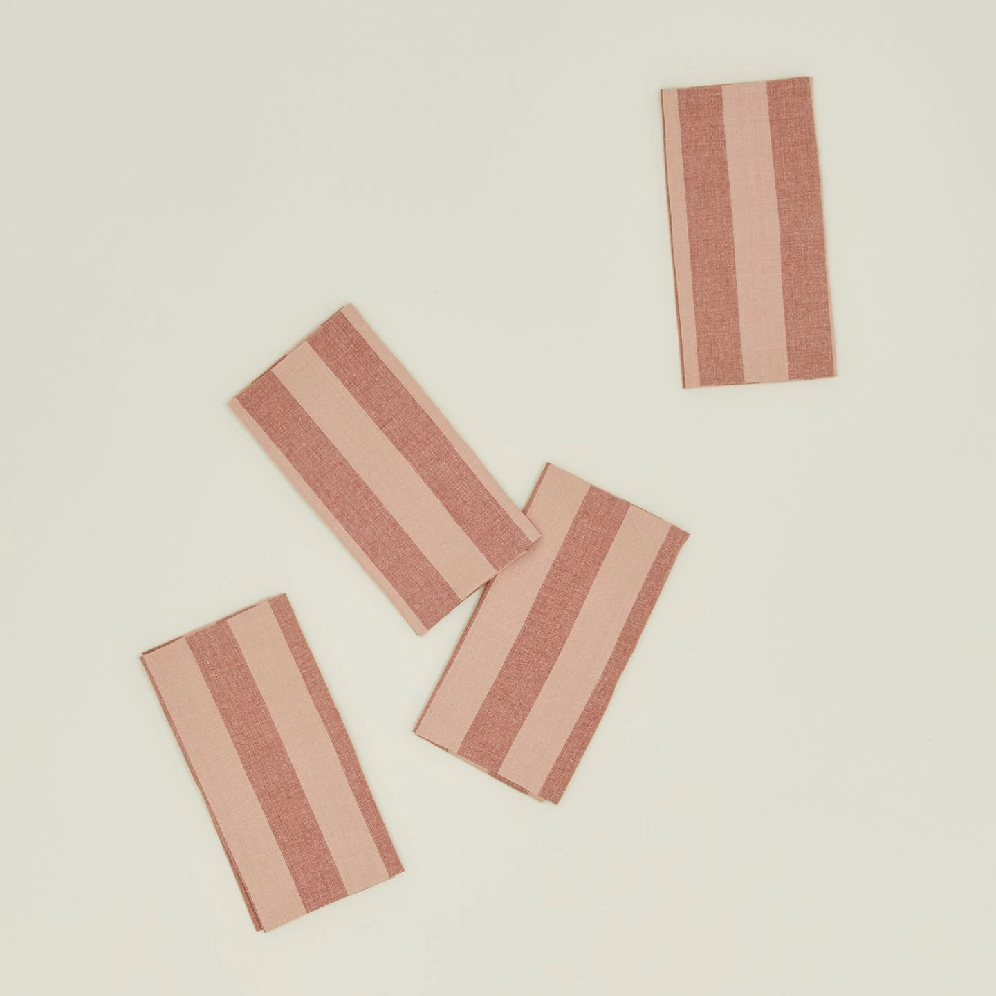 Essential Striped Dinner Napkin, Set Of 4 - Blush/Terracotta