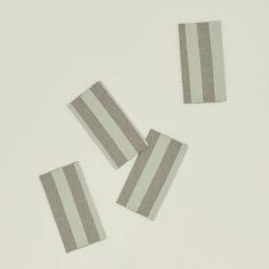 Essential Striped Dinner Napkin, Set Of 4 - Sage/Olive