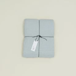 Simple Waffle Shower Curtain - Sky