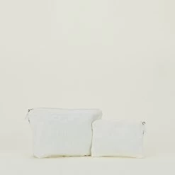 Simple Linen Zipper Pouch - Ivory