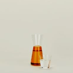 High Rise Carafe + Glass - Amber/Clear