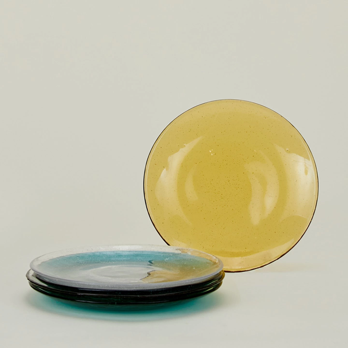 Glass Salad Plate - Amber - Image 7