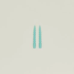 Twisted Taper Candle, Set Of 2 - Sky