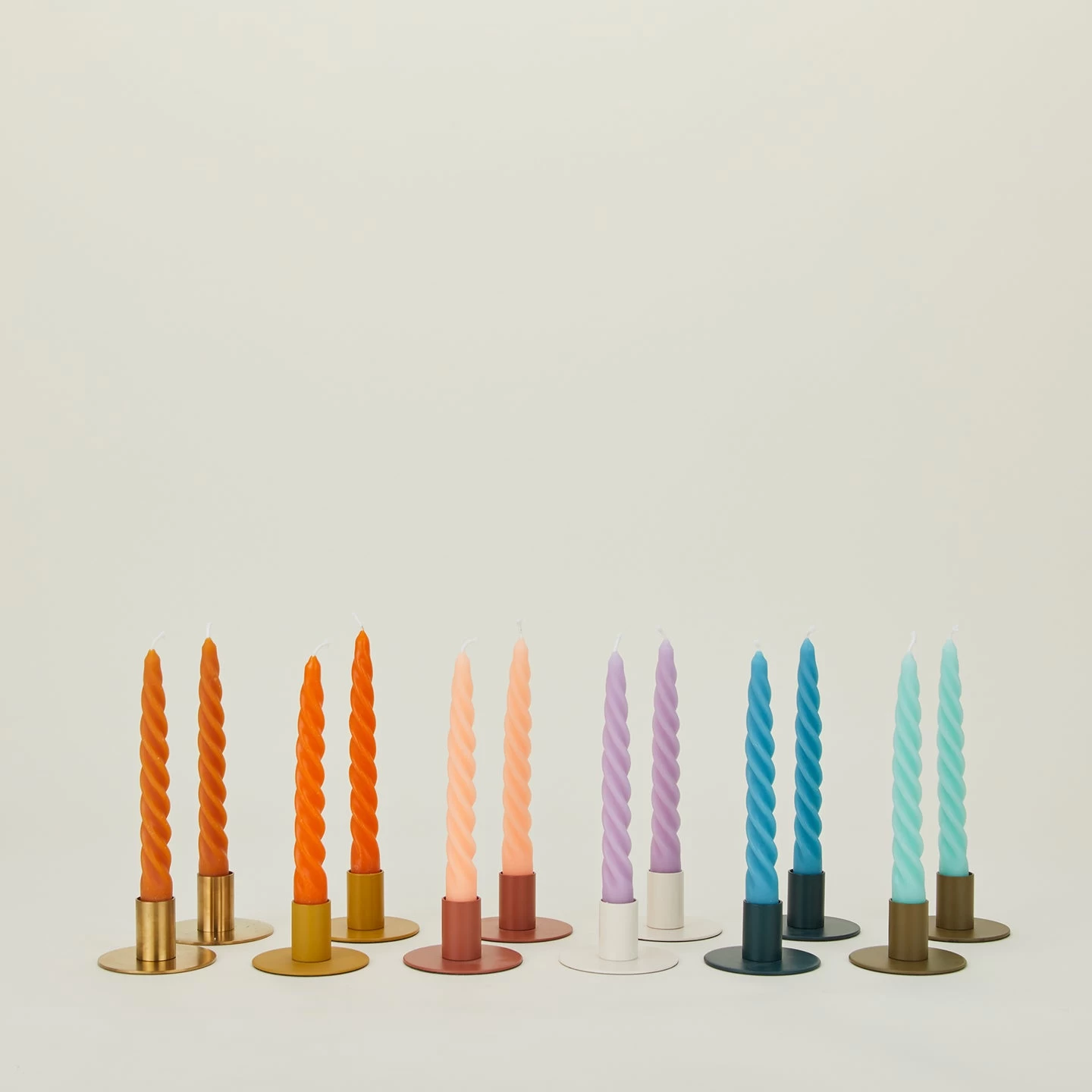 Twisted Taper Candle, Set Of 2 - Peacock - Image 5