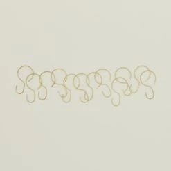 Shower Curtain Hooks, Set Of 12 - Brass