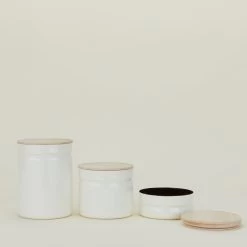 Enamel Storage Container - White