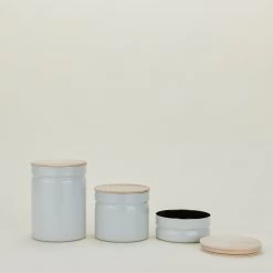 Enamel Storage Container - Grey
