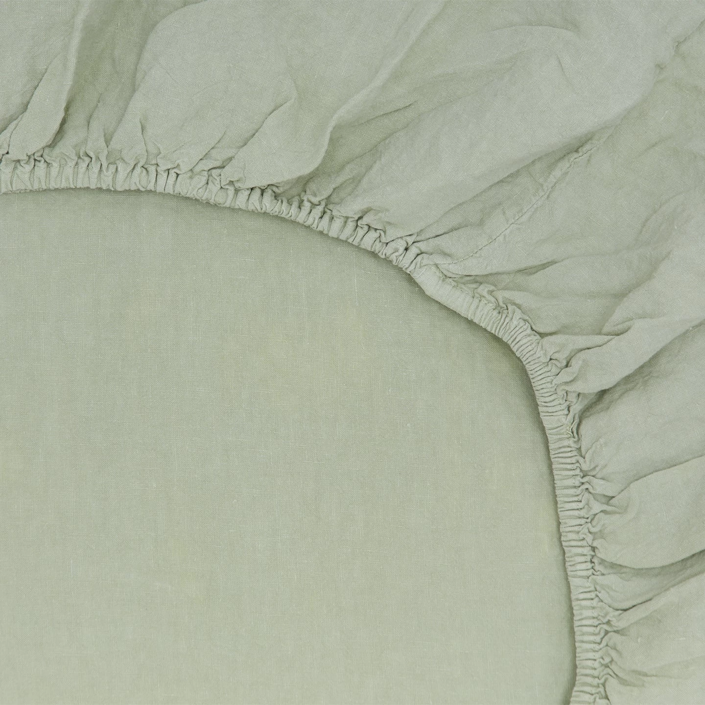 Simple Linen Fitted Sheet - Sage - Image 2