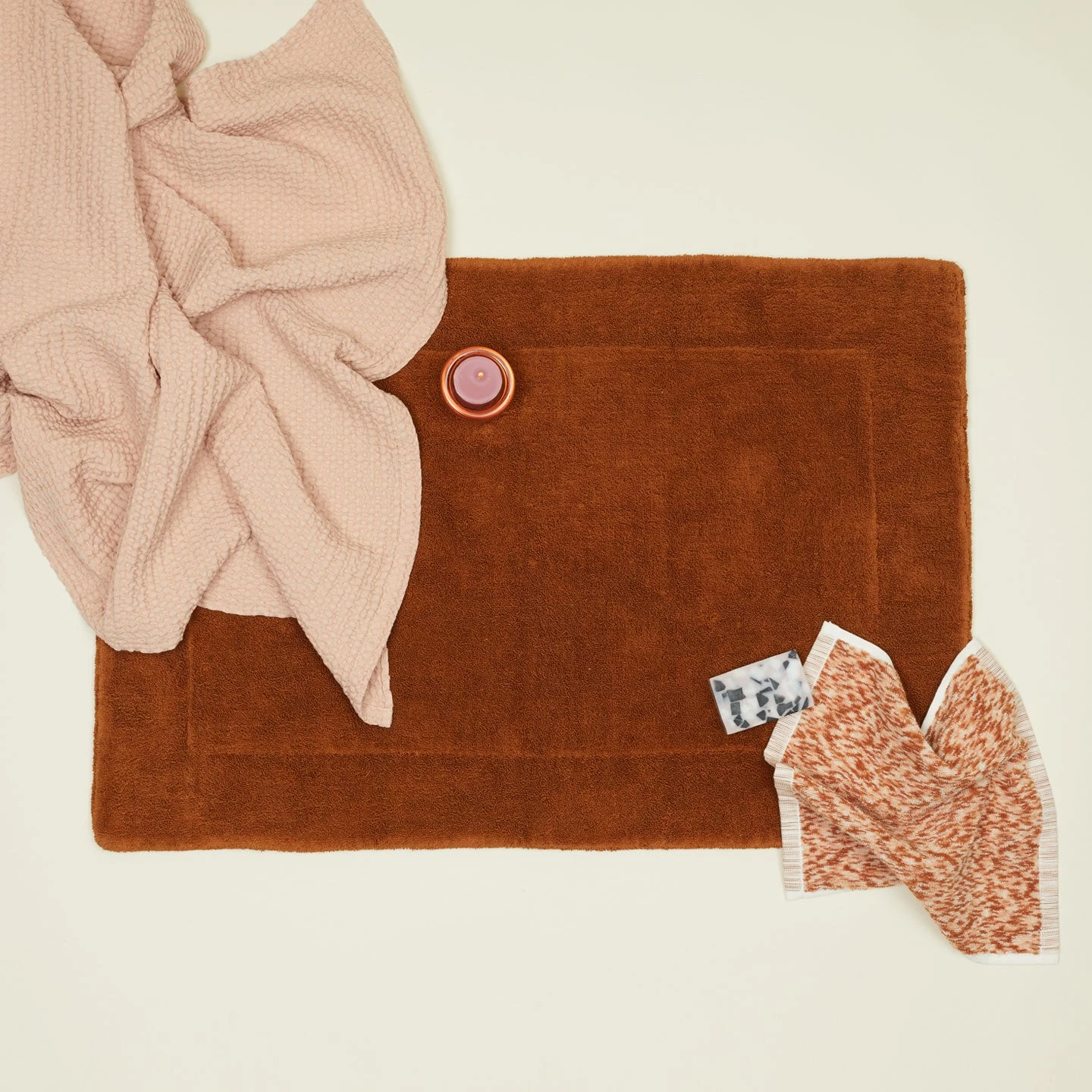 Simple Terry Bath Mat - Terracotta - Image 4