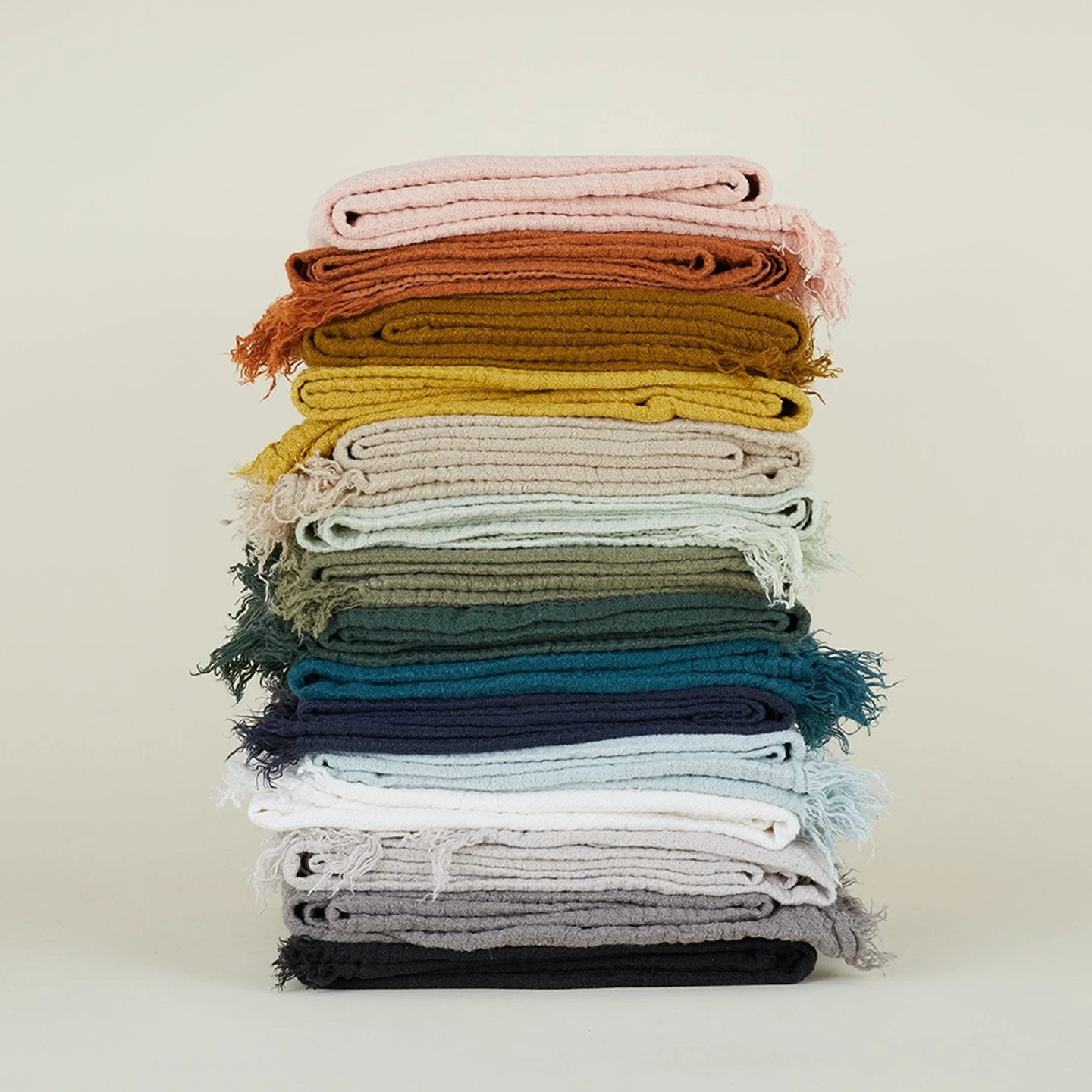 Simple Linen Throw - Peacock - Image 2