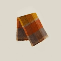 Plaid Mohair Throw - Warm Plaid