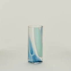 Blown Glass Highball - Peacock/Sky