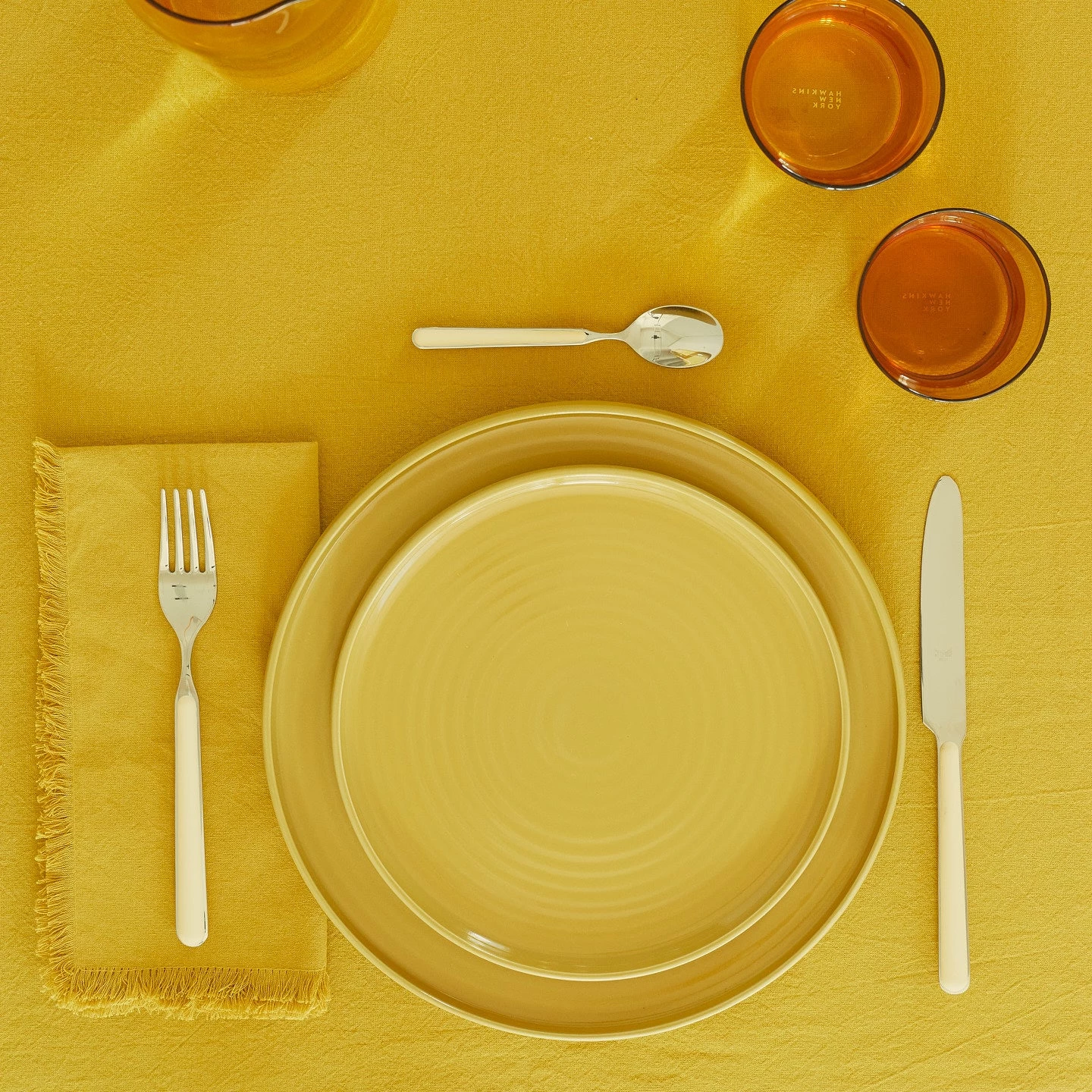 Essential Dinner Plate, Set Of 4 - Mustard - Image 4