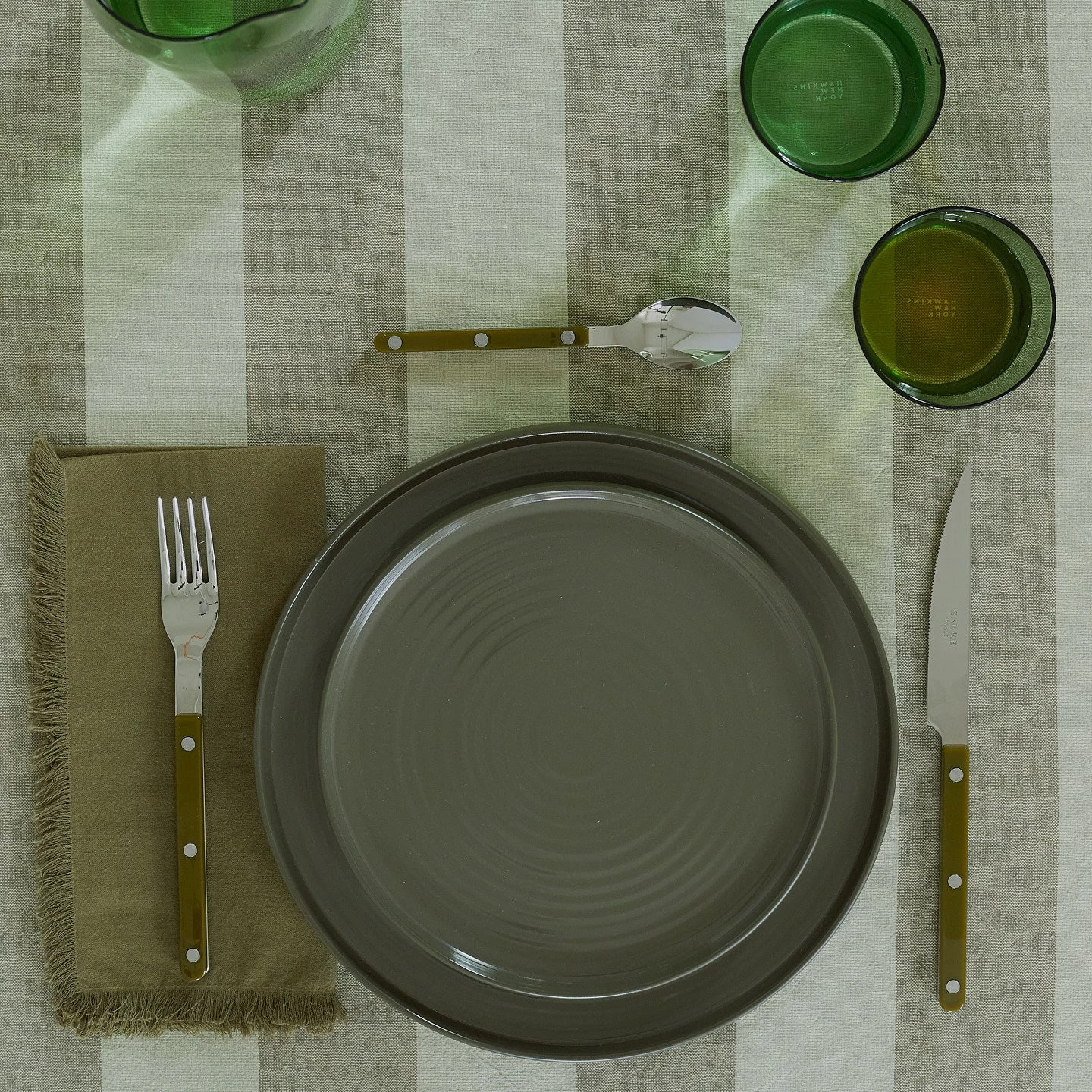 Essential Salad Plate, Set Of 4 - Olive - Image 4